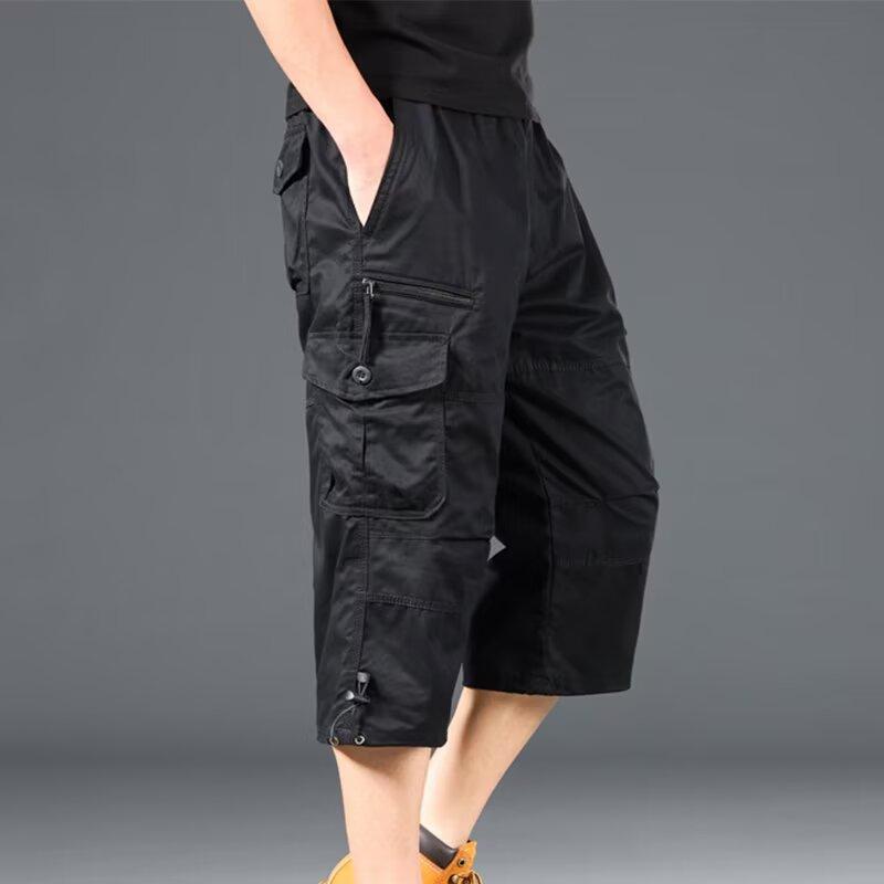 Men's Work Pants Casual Shorts with Pockets Men's Knee Length Summer Sports Shorts