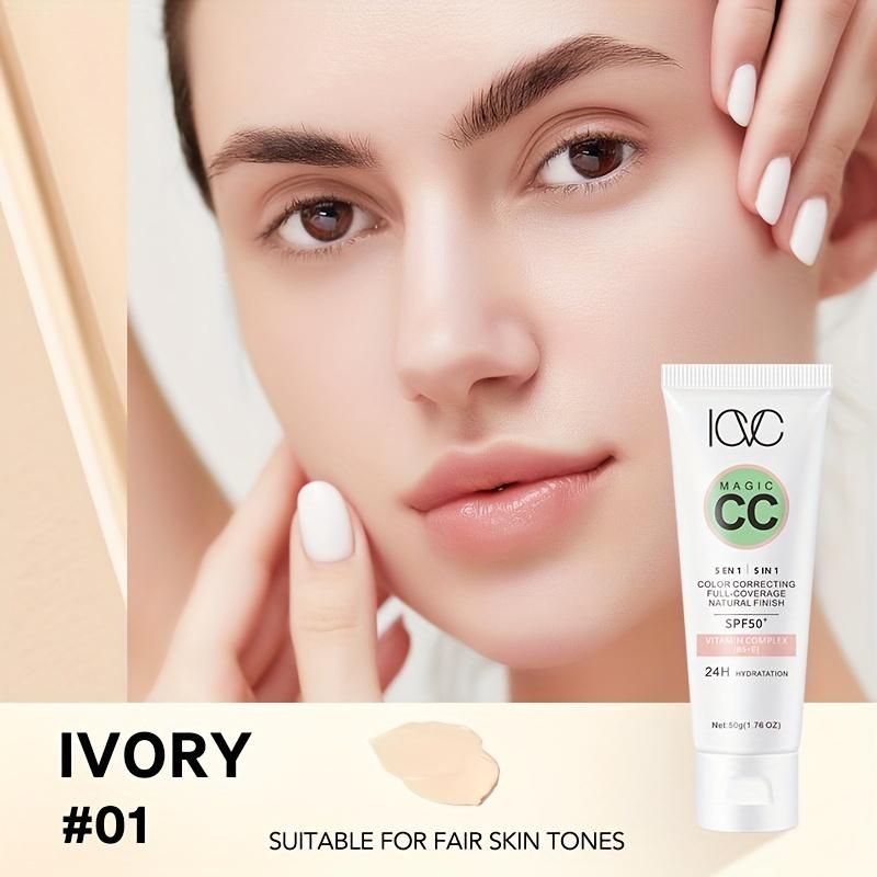 Magic CC Cream Тональная основа с полным покрытием и SPF 50 Крем для коррекции цвета для всех тонов кожи Натуральный консилер Увлажняющий макияж