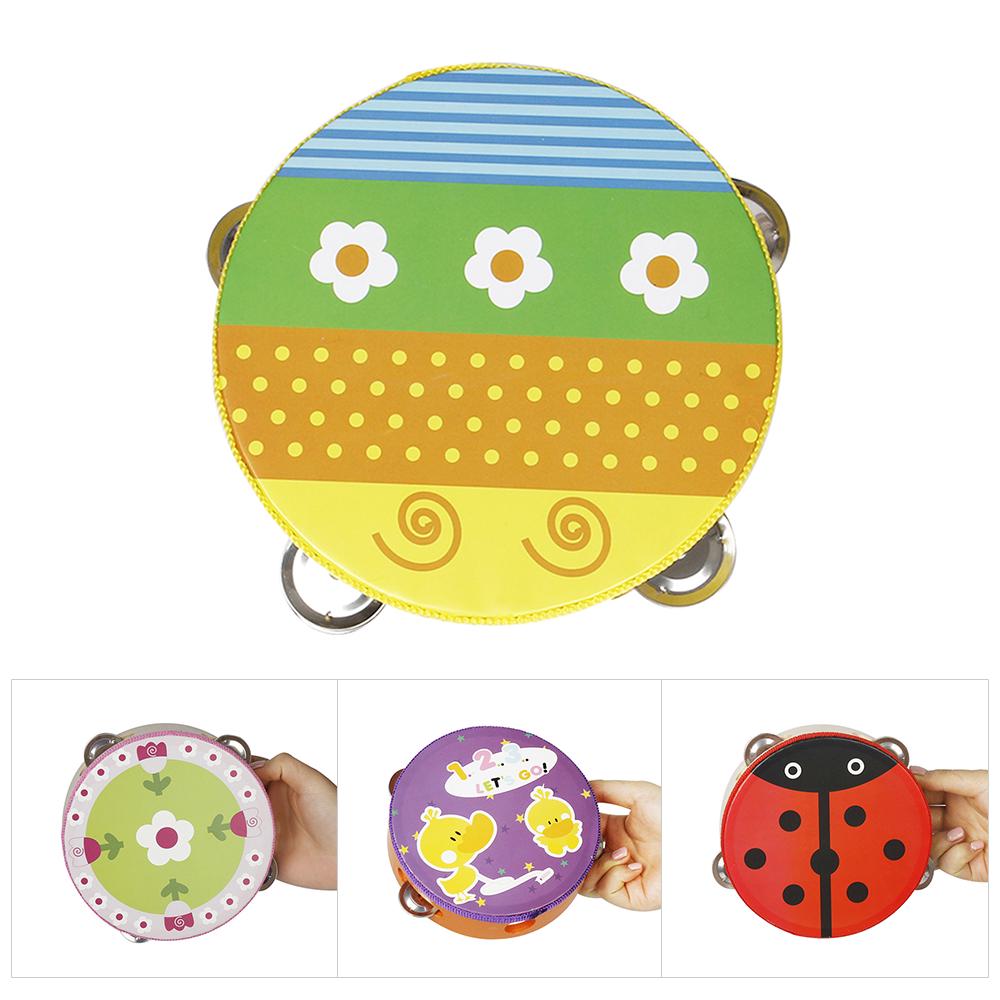 6-дюймовый ручной перкуссионный барабан с бубном и 4 наборами джинглов для детей