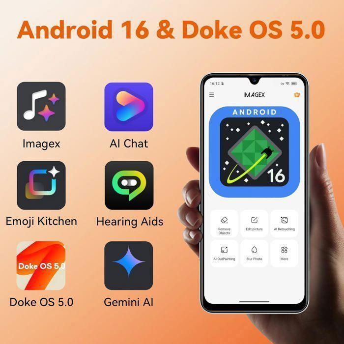 Смартфон BLACKVIEW WAVE 7C 6.56" 16 ГБ + 64 ГБ/до 2 ТБ 5000 мАч Android 16 32 МП Телефон 4G Две SIM-карты GPS Оранжевый - Очень хорошее состояние