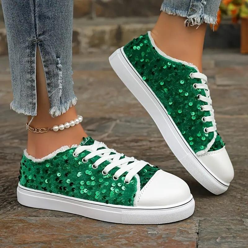 Модные женские кроссовки Блестящие повседневные туфли Женские дышащие на шнуровке Уличная спортивная обувь Модные удобные кроссовки на платформе