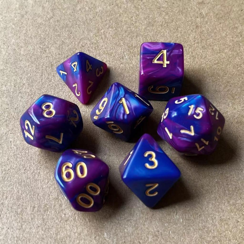 7 шт./лот, многогранные игральные кости из смолы D&D D4 D6 D8 D10 D% D12 D20, многогранные игральные кости TRPG, настольные игры