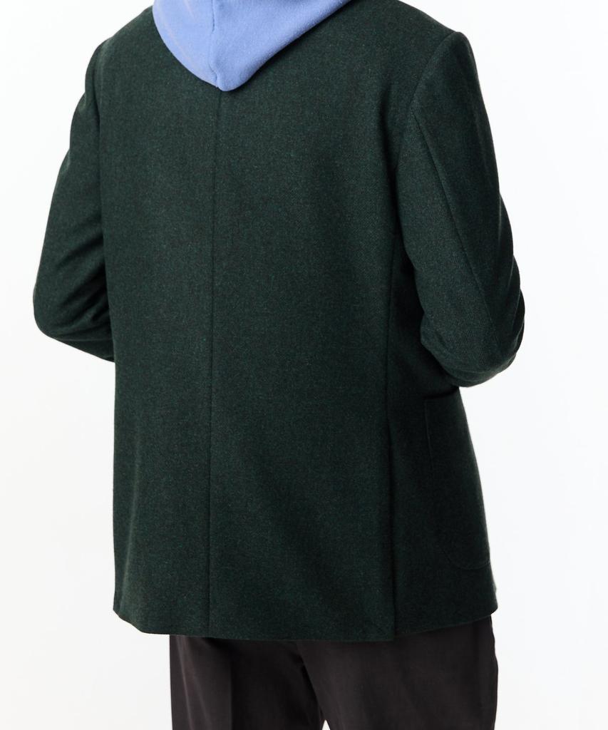 Man On The Boon Notched Lapel Wool Single Jacket_Melange Green 4714302012