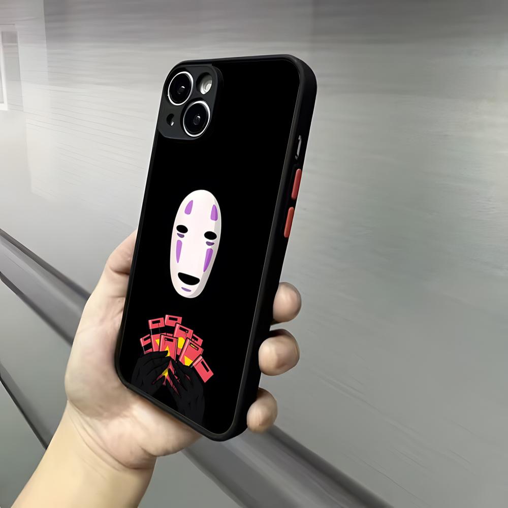 Мультяшный H-Хаяо М-Миядзаки Чехол для телефона Для Iphone 17 16 15 14 13 12 Pro Max Xr Air Plus Ощущение кожи Черный Жесткий чехол