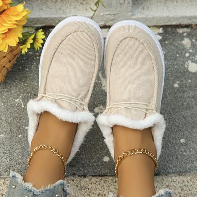 Европейские и американские хлопковые туфли женские 2024 осень и зима новые плюшевые и теплые женские туфли с плоской подошвой противоскользящие Trafza