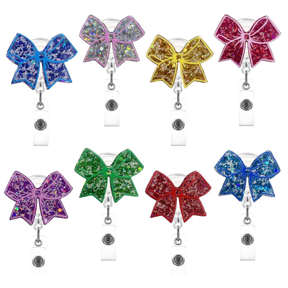 Name Badge Holder Acrylic Retractable Badge Reel Alligator Clip Badge Reel Cute For Hospital School Office