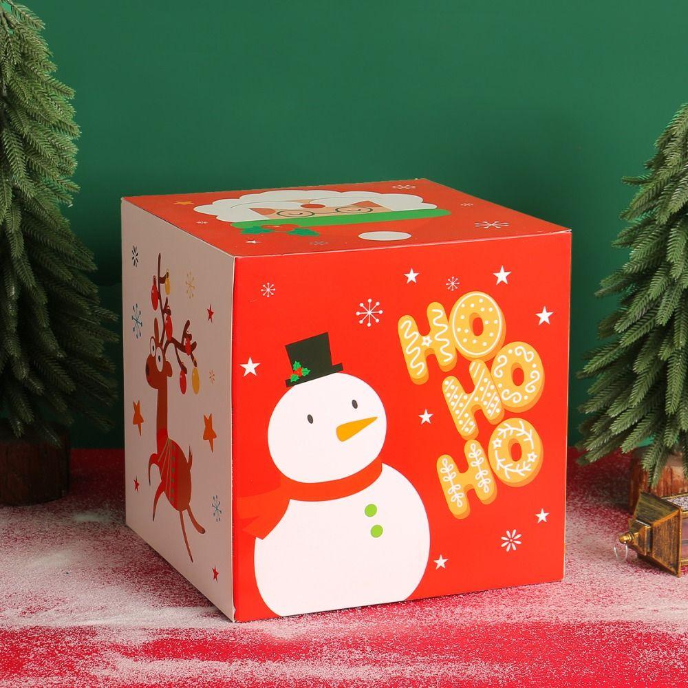 Cartoon Christmas Paper Gift Box Large Folding Gift Packaging Box Holiday Supplies