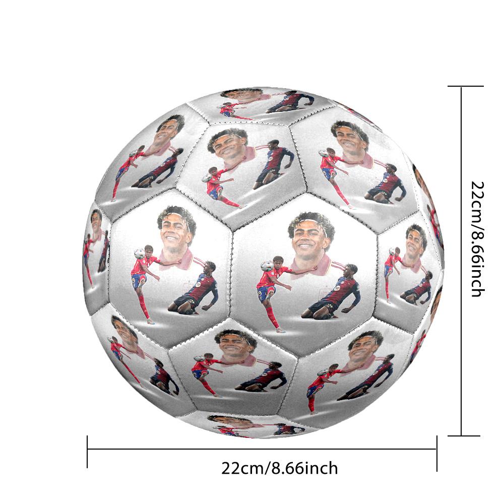 Lamine Yamal 19 Barcelona Player Celebration Size 5 Soccer Ball Machine-Stitched Indoor/Outdoor Universal Football Soccer Accessory