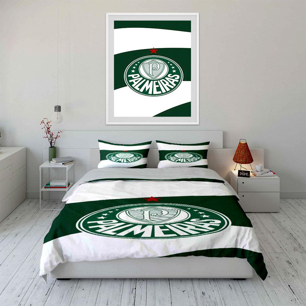 Green Palmeiras logo pattern. Bedding sets Duvet cover sets Duvet covers Pillowcases(1 * Duvet Cover 2 * Pillowcases, without duvet insert)