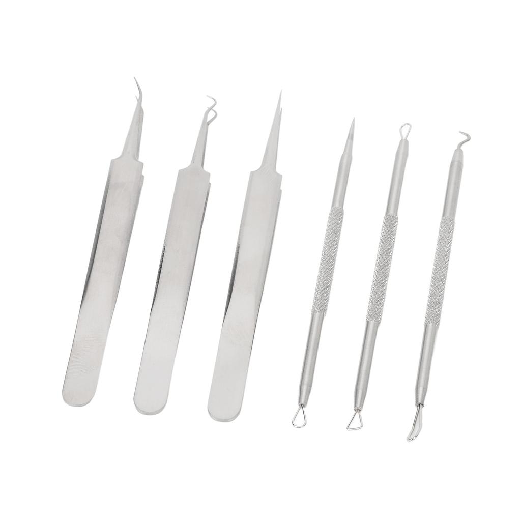 6pcs Blackhead Remover Tool Stainless Steel Pimple Comedones Extractor for Blemish Whitehead Popping
