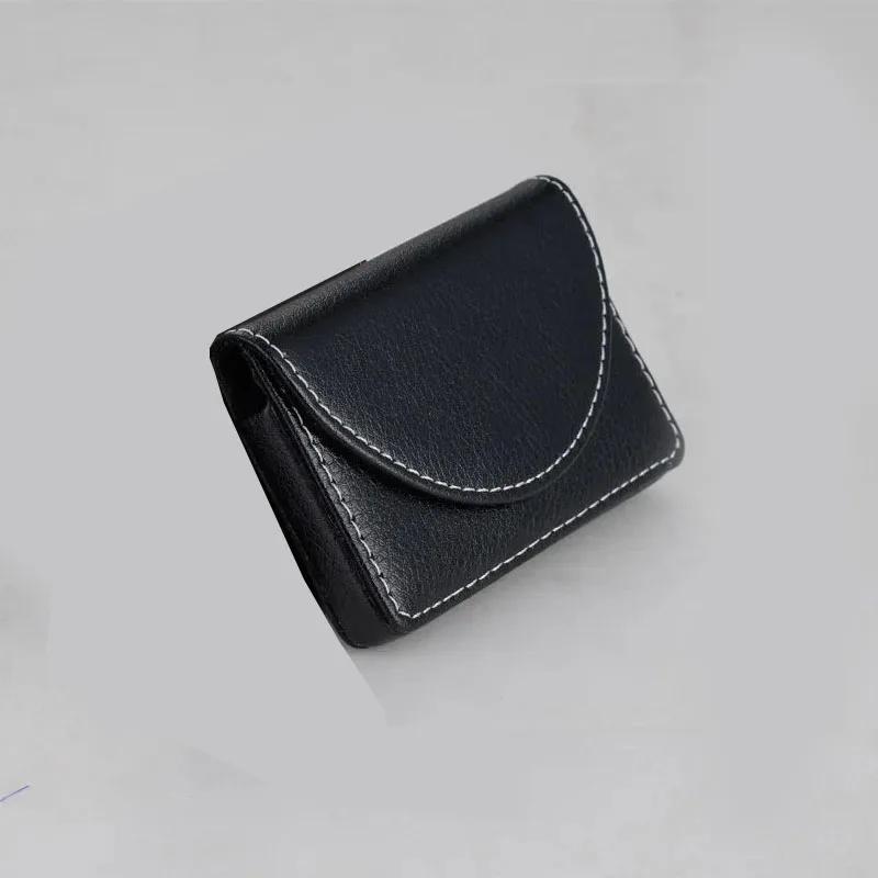 PU Роскошный Кошелек-холдер для кредитных карт ID Визитница Чехол для банковских карт Мужской Женский Модный Коричневый Черный Кошелек для монет Маленький Черный Кошелек