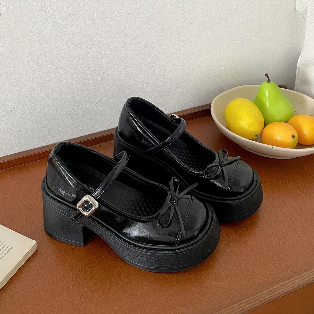 Серебристые французские ретро туфли-лодочки с круглым носком, толстым высоким каблуком, женские, новинка лета 2025, под юбку, JK, туфли Мэри Джейн