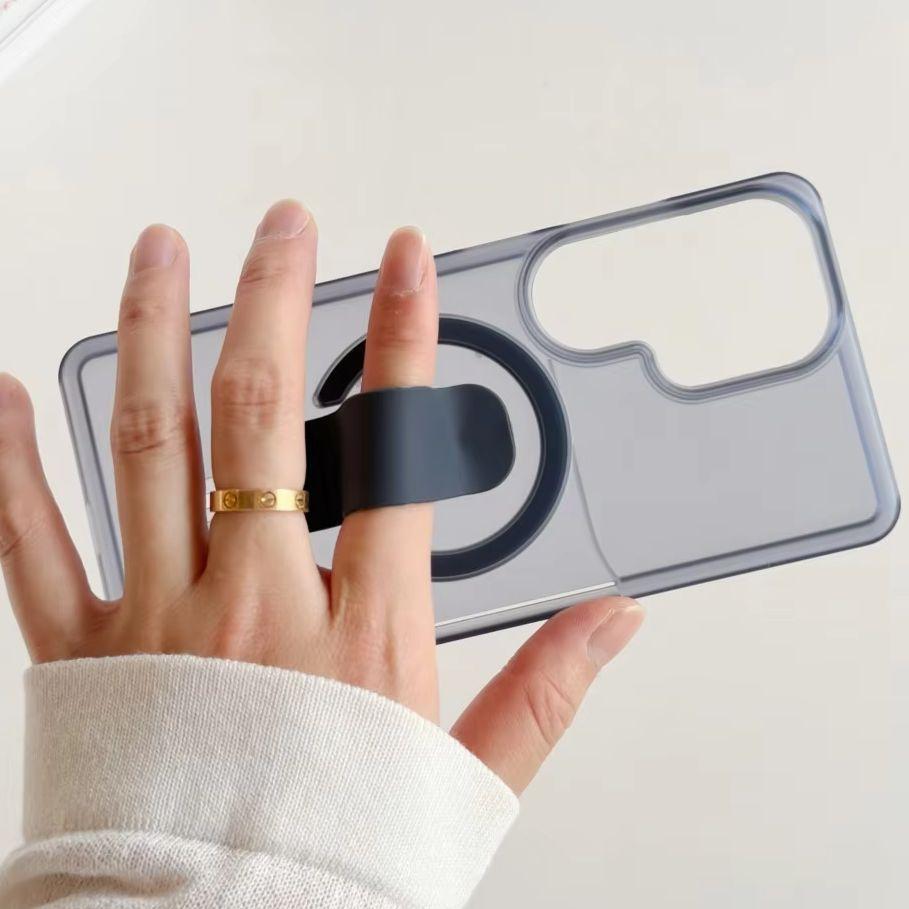 Тонкий прозрачный матовый чехол-бампер с держателем для карт и MagSafe для Samsung Galaxy S26 S25 S24 Plus Ultra