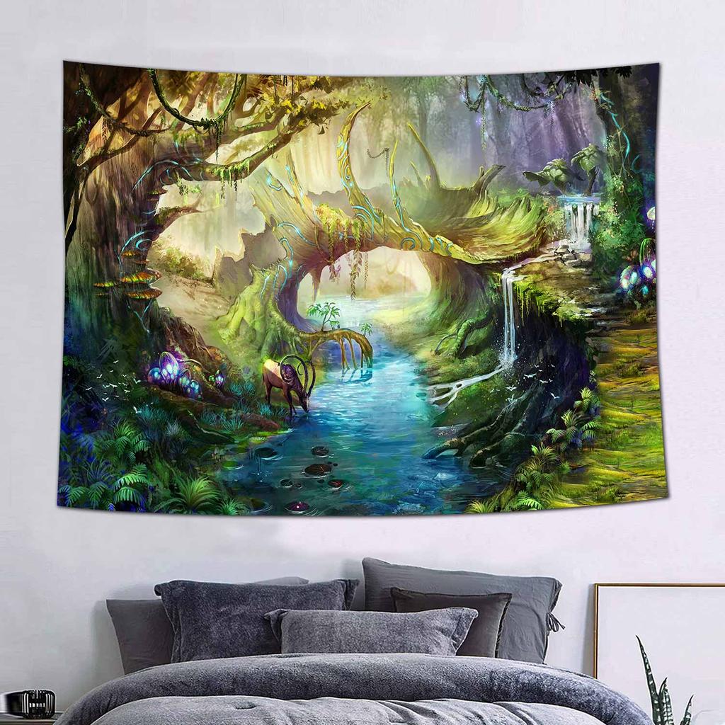 Colorful Floral Plant Print Tapestry Rose Art Pattern Tapestry Home Bedroom Decorative Tapestry