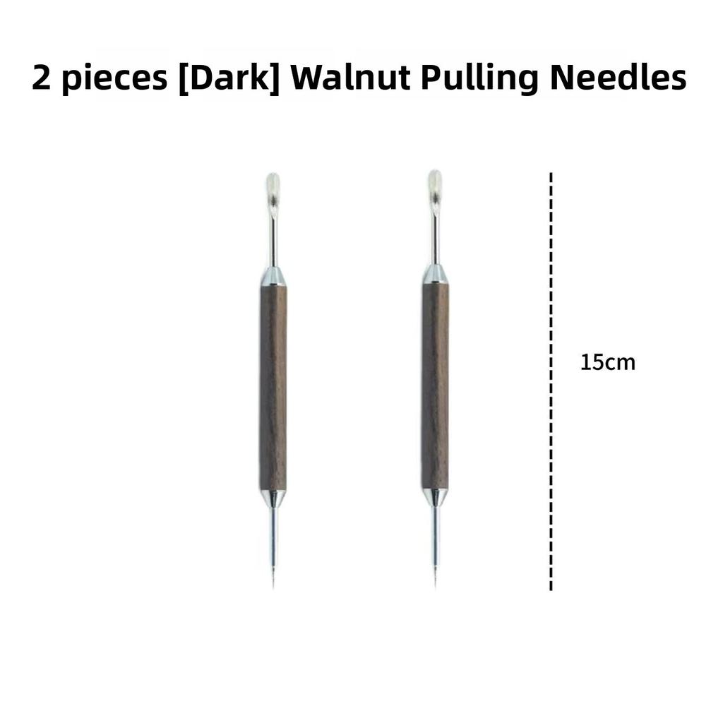 Professional Coffee Latte Art Needle with Pear Wood Handle 304 Stainless Steel Food Grade Hook Flower Coffee Making Tool