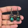 Серьги из малахита, украшения из меди 999 пробы с проволочной оплеткой, подарок для женщин, серьги ручной работы, украшения с драгоценными камнями