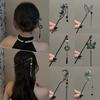 2025 New Chinese Style Butterfly Flower Tassel Hair Stick for Women Vintage Metal Hanfu Chopstick Hair Sticks Hair Accessories