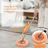 High Efficiency Mop Retractable Handle 360 Degree Rotating Wet Dry Mop Dual Cleaning