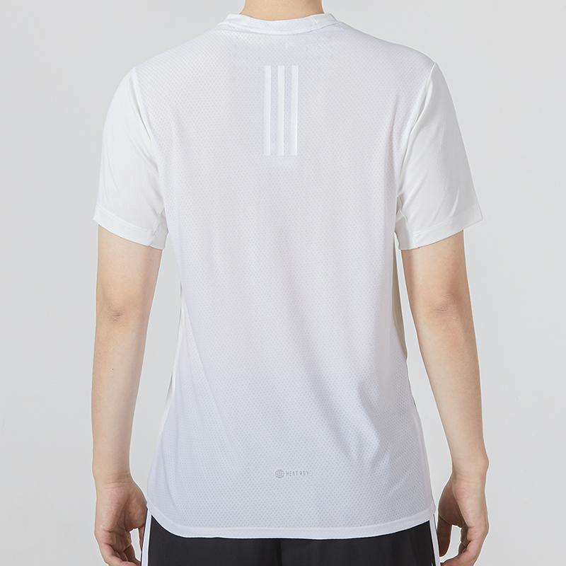 Adidas Чистый цвет дышащая спортивная футболка с круглым вырезом с коротким рукавом мужские топы белые HB6533