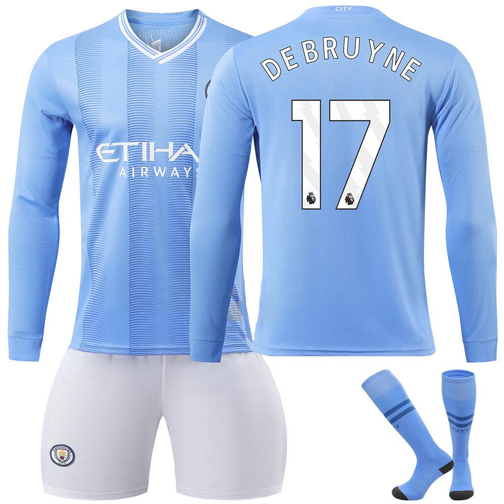 2324 Manchester City football jersey, long-sleeved suit, training jersey, club team jersey, appearance jersey, fan version, quick-drying.