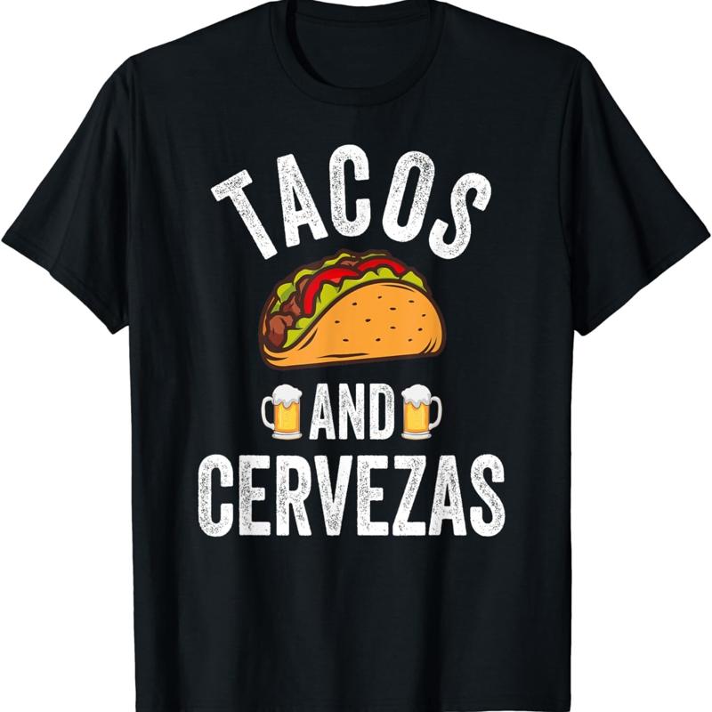 Tacos And Cervezas T Shirt Funny Cinco De Mayo Mexican Party