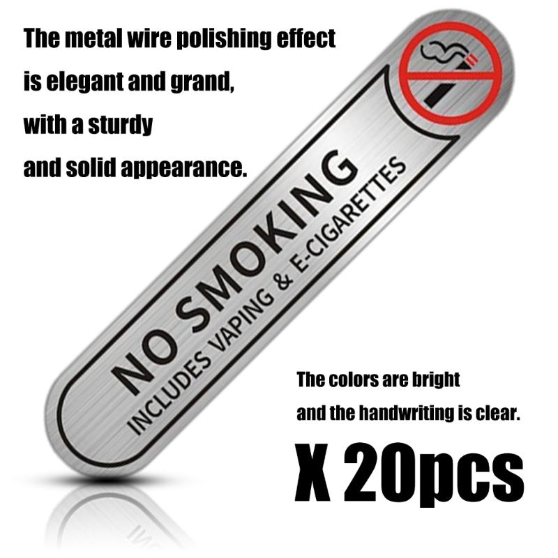 20 шт. Автомобильные предупреждающие наклейки Знак «Не курить» Предупреждающая маркировка Высокая видимость ПВХ наклейки для помещений и улицы