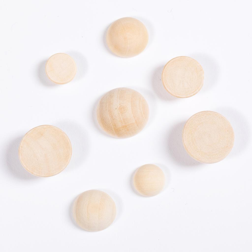 10/20Pcs 15-20MM Semicircle For DIY Jewelry Making Unfinished Accessories Wooden Beads Natural Wooded Spheres Half-faced Balls