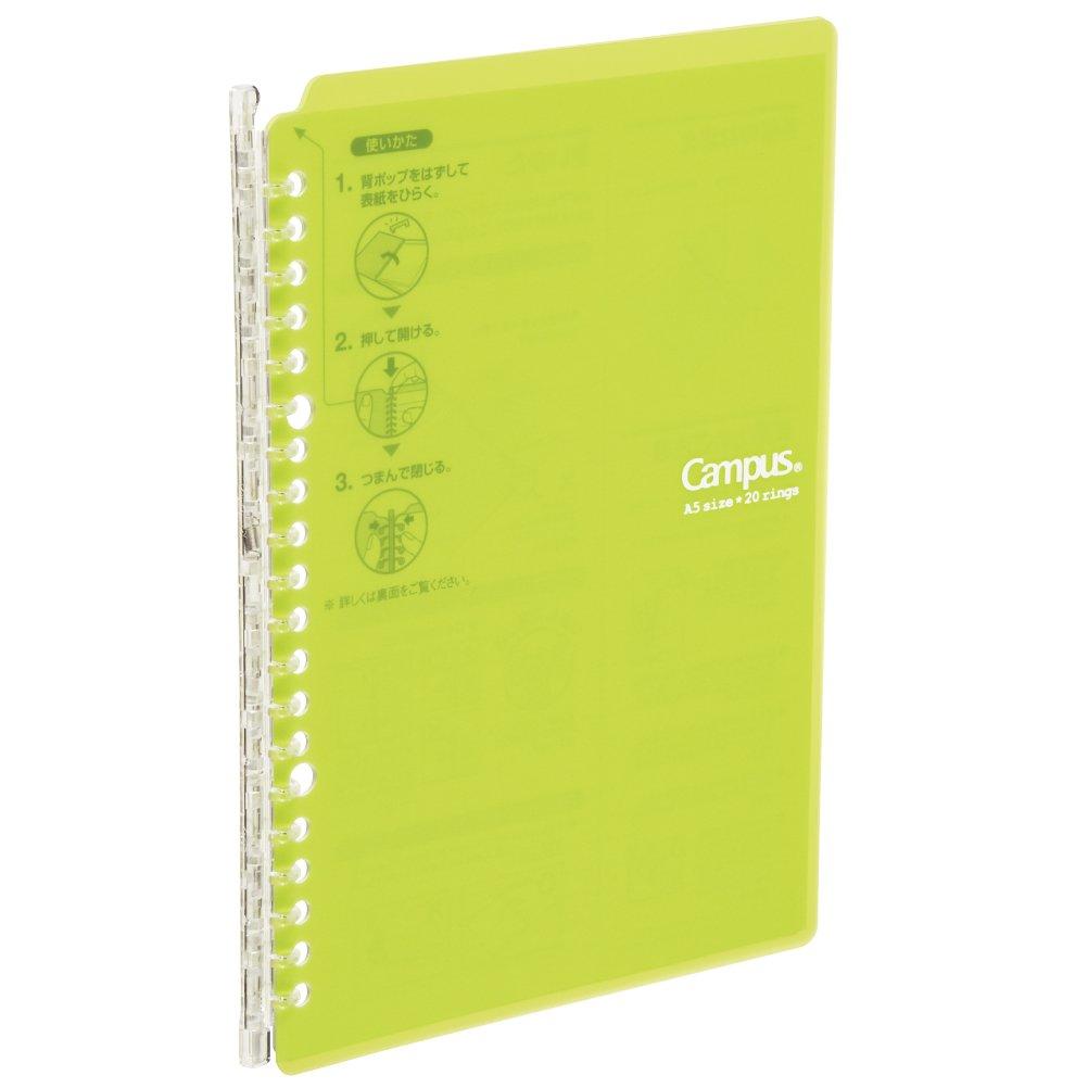 KOKUYO Campus Smart 26 Maximum 25 Light Loose-Leaf Binder, Ring, B5, Holes, Sheets, Green, RU-SP700YG