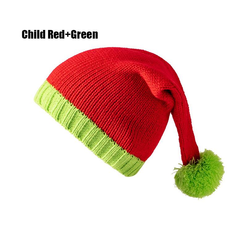 2026 New Christmas Patchwork Knitted Hat for Adults and Children Merry Christmas and Happy New Year