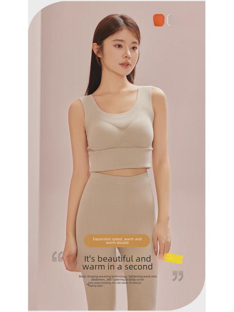 2023 Бесшовный женский теплый жилет на бархатной подкладке