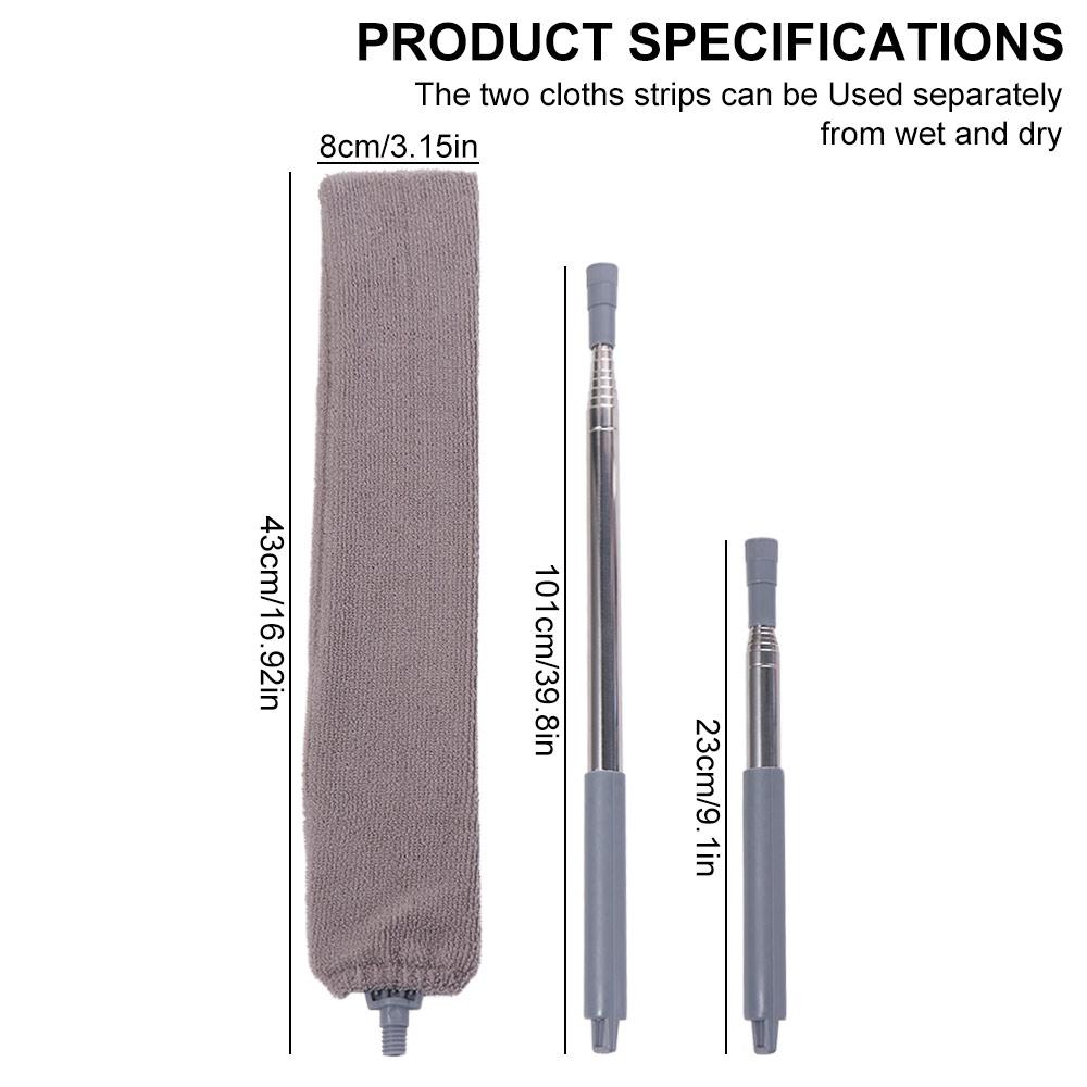 Microfiber Head Long Handle Cleaning Mop Retractable Window Duster Scrubber  Bedroom Floor