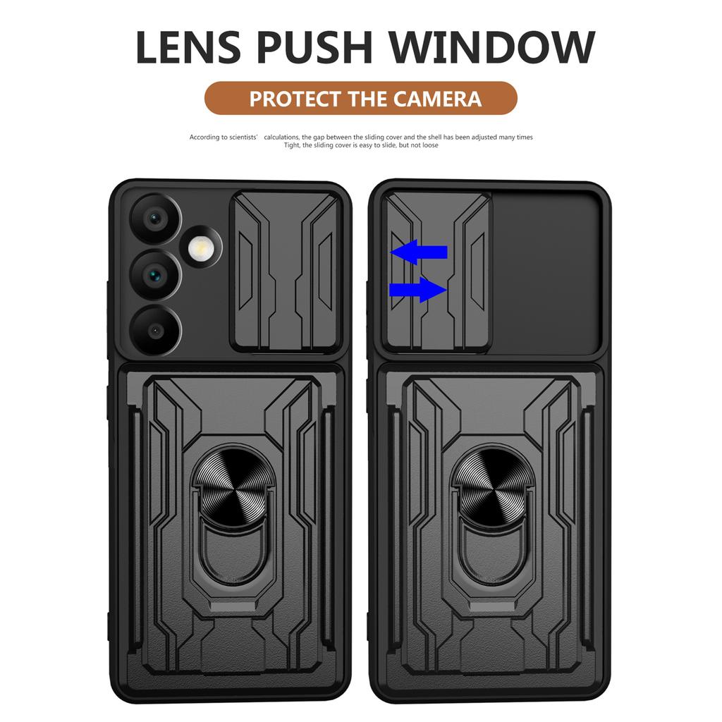 For Samsung Galaxy A16 5G/A16 4G Case PC+TPU Kickstand Phone Back Cover with Camera Slider