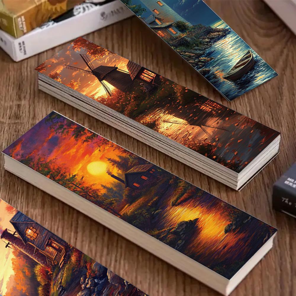 32 шт., Закладка с ретро-пейзажем, Сезон возвращения в школу, Рождество, Хэллоуин, Подходит для учителей, читателей и в качестве подарков на день рождения.