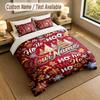 Christmas Theme Personalized 3Pcs Bedding Set Custom Text & Name 1 Sheet 2 Pillowcases Household Bedding 1pc