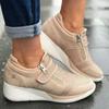 Women Sneakers 2025 Spring Fashion Wedges Casual Shoes Breathable Side Zipper Platform Trainers Ladies Plus Size Vulcanize Shoes