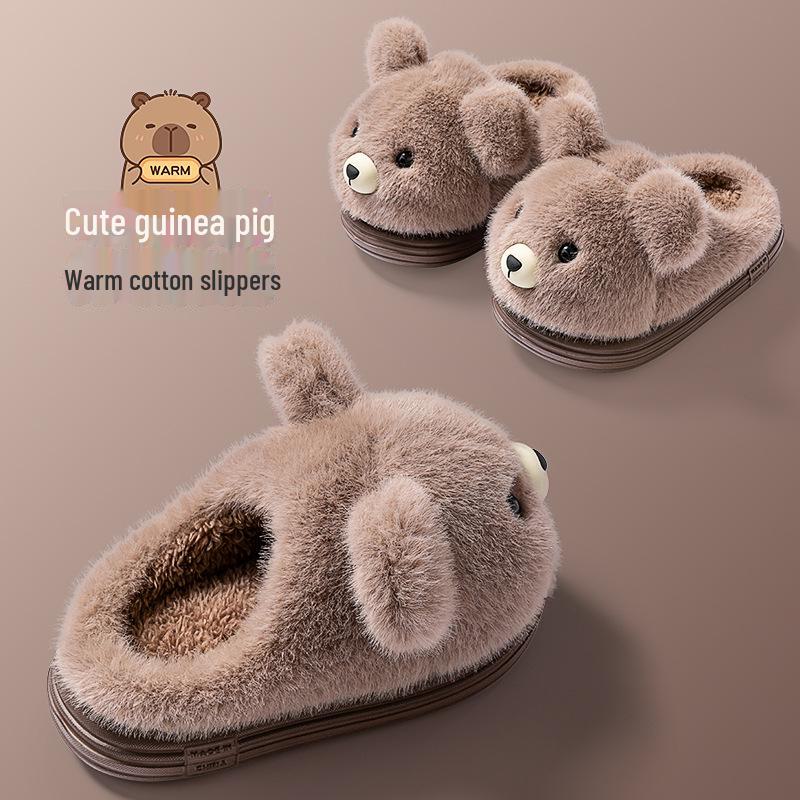 Детские зимние хлопковые тапочки: Мягкая, нескользящая, плюшевая домашняя обувь для мальчиков и девочек