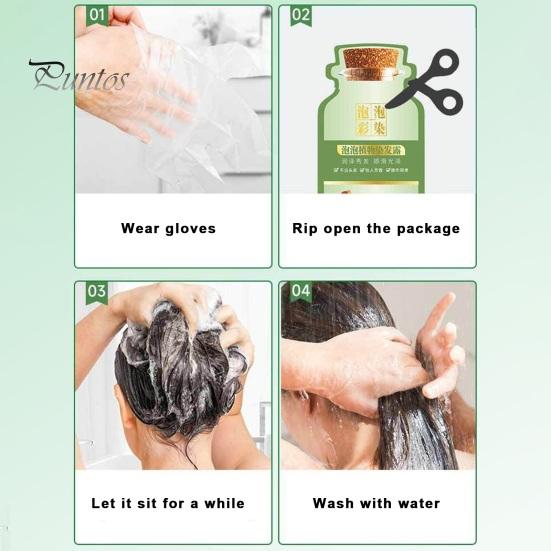 10 шт., 30 мл, пузырьковая краска для волос, нежный натуральный растительный экстракт, красящий шампунь для мужчин и женщин, ботаническая пена для крашения пузырьков