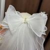 Вуаль с бантом из двухслойного тюля для девочки