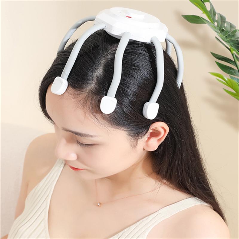 Electric Head Massager Octopus Scalp Massage Instrument With Bluetooth Music Vibration For Relax & Stress Relief Improve Sleep