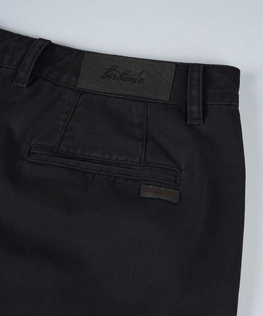 BIRBANTE Хлопковые брюки чинос с двойной складкой, garment-washed твил - Черный темно-синий