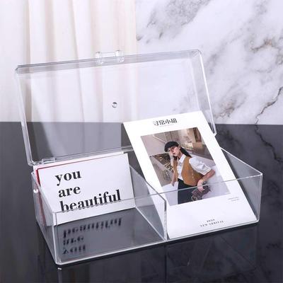 Коробка для хранения фотокарточек большой вместимости, акриловый DIY органайзер для макияжа, пыленепроницаемый контейнер для экономии места с крышкой