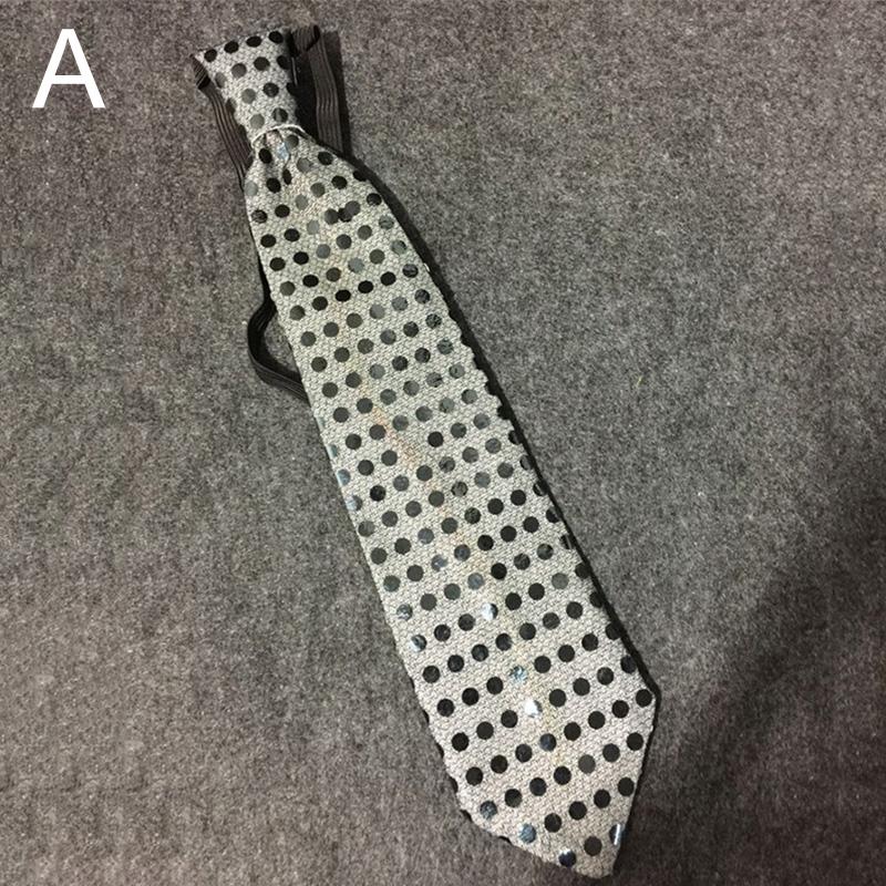 LED Colorful Glitter Sequin Tie Unisex Bow Tie For Bar Night Party Tie Props Tie Wedding Birthday Gift Clothing Accessories JoomZL