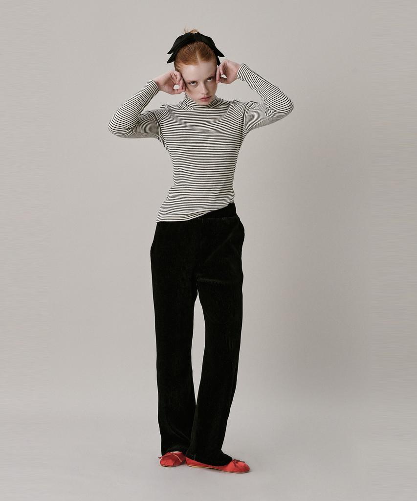 JUNEJUNE SPACE Two Tone Velour Pant_Black