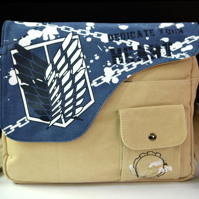 Атака титанов Sword Art Pirates Холщовая сумка через плечо Ninja Anime Backpack Black Butler