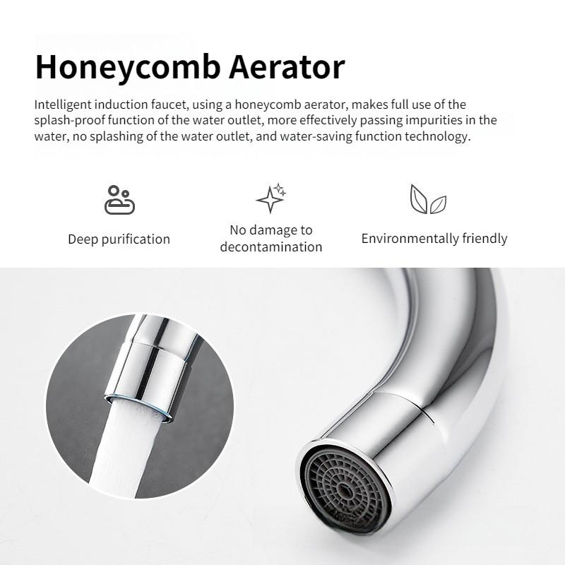 Полностью автоматический интеллектуальный сенсорный кран для кухни, медный водопроводный кран для бытовой раковины в ванной комнате, устройство для мытья рук