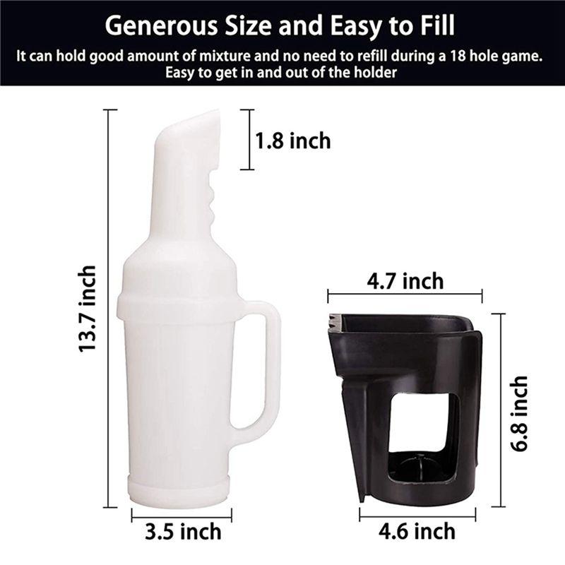 HOES-2X For Golf Cart Sand Bottle For EZGO Club Car Divot Filler Sand Bottle Kit With Rattle Proof Holder For Golf B