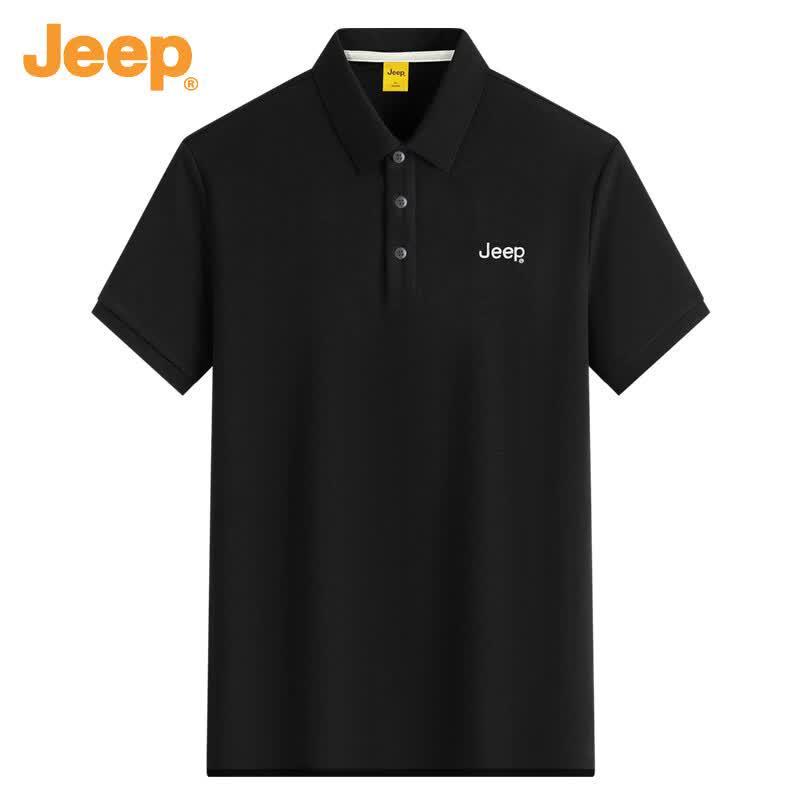 JEEP Men's Cotton-Feel Business Polo Shirt
