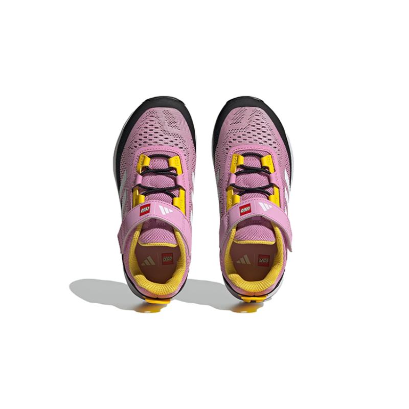 Детские кроссовки для бега LEGO x Adidas Terrex Agravic Flow, износостойкие, низкие, черные с розовым, детские кроссовки IE4972
