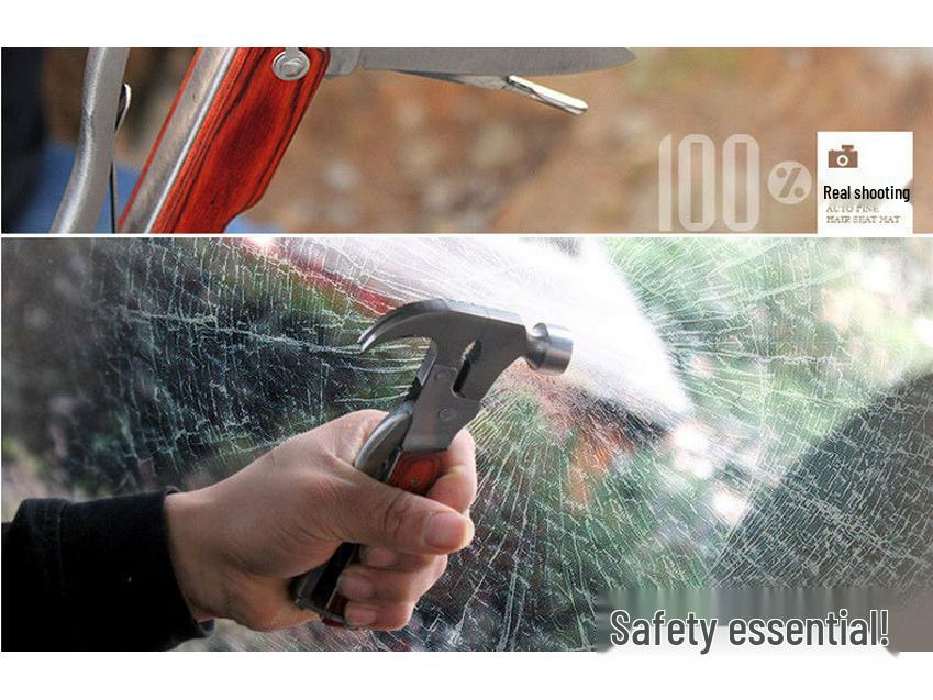 Портативный многофункциональный туристический топор-молоток – Аварийный инструмент для улицы и автомобиля с коническим гвоздодером