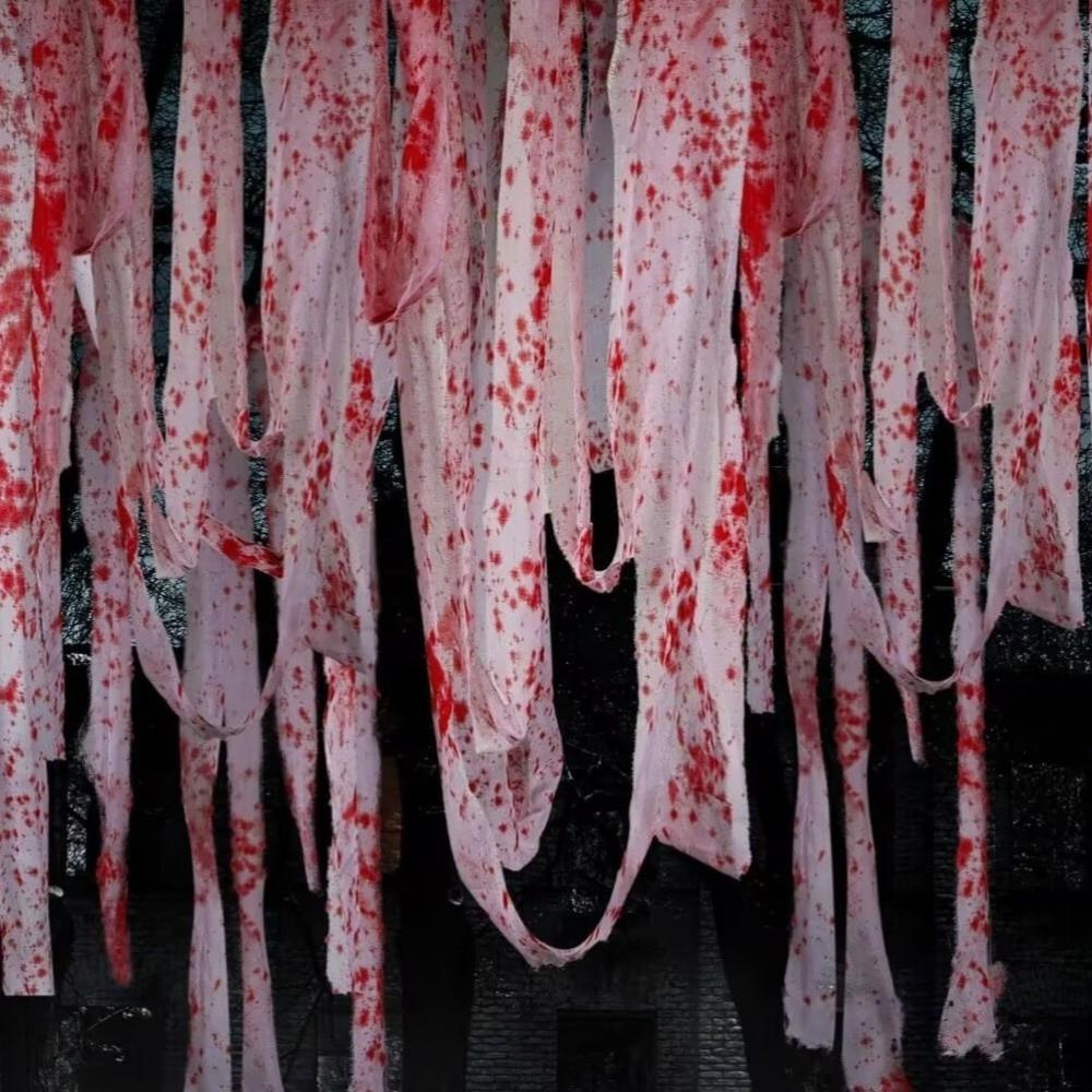 5/10/15/20M Blood Gauze Bandage Scary Bloody Cloth Strips Haunted House